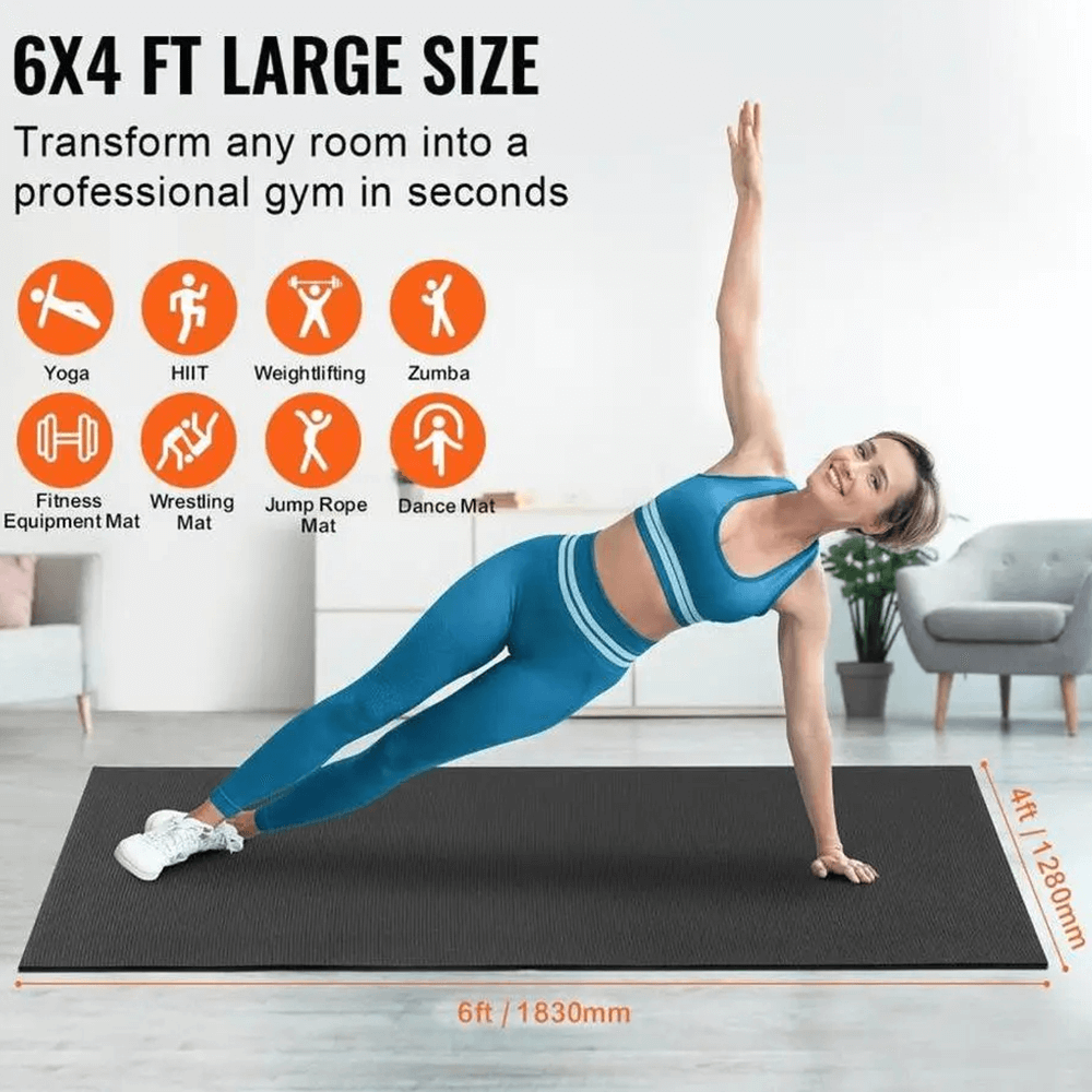 Protective Gym Flooring Mat for Home and Fitness - SF3470 in use for yoga and fitness exercises, showcasing durability and versatility.